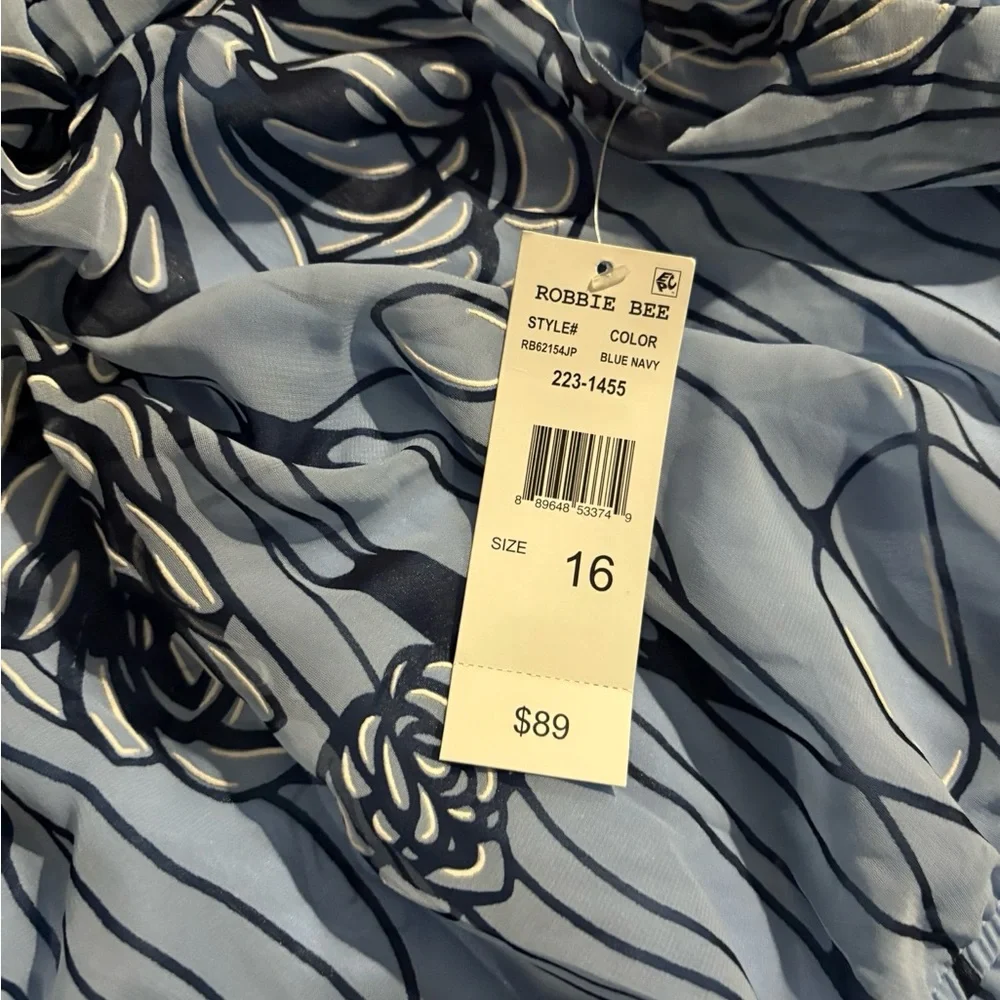 size 16 Robbie Bee Black and White Floral Maxi Dress NWT - Picture 2 of 11